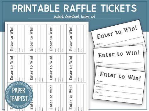 raffle ticket template uk
